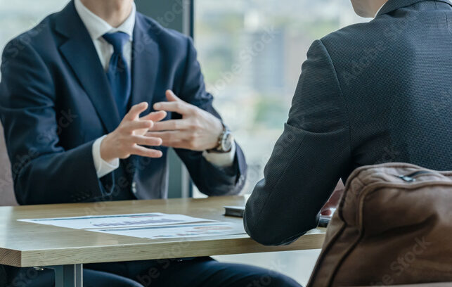 対話している様子